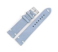 QCKNKMGG Vintage Matte Watch Strap Suede ， Suede Leather Pin Buckle Replacement Watch Band Multicolor 18mm 20mm 22mm 24mm With Tool(Blue-white Line-22mm)