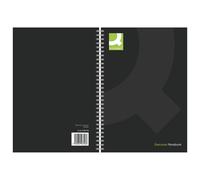 Q-Connect Hardback Wirebound Book A5 Black 160pp Pk 3 - KF03728