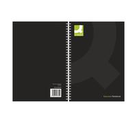 Q-Connect Polypropylene Wirebound Book 160pp A5 Black Pk3 - KF10038