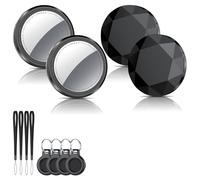 QCOQ Air Locator Tags-4 Pack | Bluetooth Trackers Work with Apple Find My (iOS Only), Smart Tags with Protective Case/Keychain/Lanyard, Item Finder for Luggage/Key/Suitcase, Replaceable Battery, 100dB