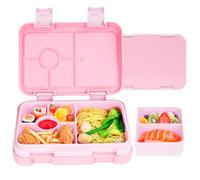 QCQHDU Bento Box for Children and Toddlers, Small Lunch Box with 6 Compartments, BPA-Free Lunch Box Children, Leak-Proof Snack Container for Nursery, Back to School (Pink)