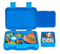 QCQHDU Bento Box for Children and Toddlers, Small Lunch Box with 6 Compartments, BPA-Free Lunch Box Children, Leak-Proof Snack Container for Nursery, Back to School (Blue)