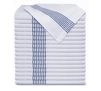 QCS 100% Cotton Catering Tea Towels - Kitchen Restaurant Glass Cloths Large 50 x 76cm - Soft and Absorbent Dish Towels for Drying and Washing (Blue (10 pk))