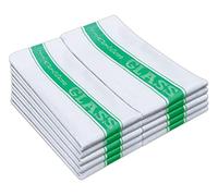 QCS Professional Catering Heavy Duty - Kitchen Dish Towels - 100% Cotton Kitchen Tea Towels - Lint free - Large 76 x 50 cm - 90 Degree Colour Fast Washable, Absorbent and Quick Dry (Green, 12)