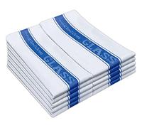 QCS Professional Catering Heavy Duty - Kitchen Dish Towels - 100% Cotton Kitchen Tea Towels - Lint free - Large 76 x 50 cm - 90 Degree Colour Fast Washable, Absorbent and Quick Dry (Blue, 12)
