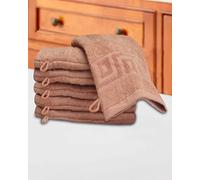 QCS Towels - 10 Piece Wash Mitt Set - 100% Cotton Premium Quality Towelling Washing Mitts Absorbent Flannel Face Towel Body Scrub Size: 16 x 23 cm (Green)