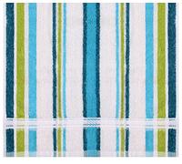 QCS Towels - 100% Cotton Striped Terry Kitchen Tea Towels - 38 x 64 cm - Reusable and Absorbent Cleaning Dishcloths - Machine Washable Quick Drying Hand Towels (Teal/Turquoise, 6)