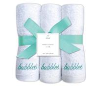 QCS Towels - Face Cloths - 30 x 30 cm - 100% Spun Cotton - Soft and Highly Absorbent Fingertip Washcloths for Gym, Hotel, Spa, Salon and Barber - Flannel Face Cloth 6 Pieces (Aqua Bubbles)