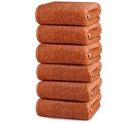 QCS Towels - Premium Hand Towels - 41 x 76 cm - 100% Ring Cotton - Soft and Highly Absorbent Hand Towels for Gym, Hotel, Spa, Salon and Barber Hair Drying 650 GSM Hand Towels (Copper, 6)