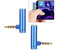 QCSTORE 2PCS 3.5mm Male to Female Adapter Right Angle Compact for Mobile Phones Tablets Laptops Gold-Plated Aluminum Shell (#3)