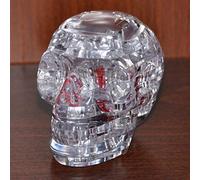 QCSTORE 3D Crystal Puzzle Skeleton Head Clear Model Eco-Friendly Toy Challenge Intelligence for 14+ Office Desk Decoration Plastic Gray 1 X 3D Crystal Puzzle (white)