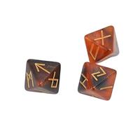 QCSTORE 8 Sided Rune Dice 3Pcs Multicolor Astrology Divination Set for Insights Acrylic (Black Gold)