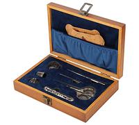 QCSTORE Antique Embroidery Scissors Set with Durable Material and Comfortable Grip for Sewing and Crafts - Glossy Stainless Steel - 1 Set (Silver)