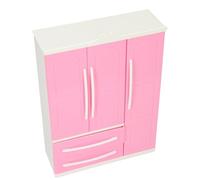 QCSTORE Delicate 3-Door Dollhouse Wardrobe Accessory for Kids Toy Gift Age 3+ Eco-Friendly Plastic