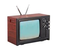 QCSTORE Dollhouse Mini Retro TV, 1:12 Scale Vintage Design (Red)