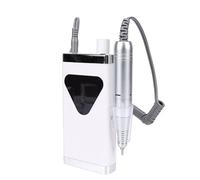 QCSTORE Electric Nail Drill Efficient 45000RPM Rechargeable Cordless Nail File Machine for Acrylic Gel with LED Display for Home Use (White)