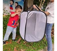 QCSTORE Mesh Net Cage Breathable and Foldable for Watching Caterpillars Grow and Release Butterflies Ideal for Kids Science Toys 40X40X60cm (White)