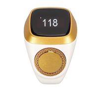 QCSTORE Smart Counter Ring with Vibration Reminder for Daily Counting and Prayer Frequency Tracking, Portable 18mm Aluminium Alloy, for Friends (White)