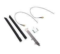 QCSTORE WiFi 6E Triple Band M.2 Wireless Card with Dual Antenna Bracket For High-Speed Connection, For Laptop PC, 2 X Antennas X Adapter Cables 1 Screw Bracket