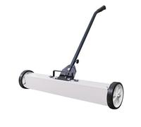 Qcunmag 24-Inch Magnetic Sweeper with Wheels, 40 LBS Telescoping Rolling Pickup Tool Sweeper with Adjustable Handle, Heavy-Duty Floor Magnet Roller to Pick Up Nails Screw Collection, Garage Yard