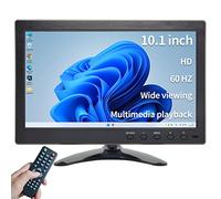 Qcvoruno 10.1" Security Monitor & Screens, 1024 x 600 Resolution, Support HD/BNC/AV/VGA/USB Input, Built-in Dual Speakers, Portable LCD Monitor, Suitable for Gaming