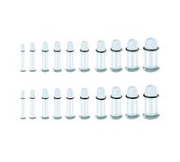 QCWN Glass Ear Stretching Kit 14G To 2G Dead Stretching Single Flare Glass Plugs Ear Gauges With Rubber O-Rings Comfy Flare Domed Body Piercing Jewelry Expanders For Men Women （Clear）