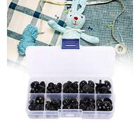 Qcwwy 100Pcs Doll Eyes, Black Plastic Safety Eyes for Crafting, Suitable for Dolls, Bears, Toys, Puppets