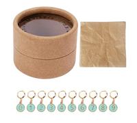 Qcwwy 10PCS Numbered Stitch Markers, Zinc Alloy Enamel Smooth Locking Clasp for Crocheting Knitting Row Counting and Pattern Tracking (Blue)