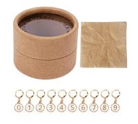 Qcwwy 10PCS Numbered Stitch Markers, Zinc Alloy Enamel Smooth Locking Clasp for Crocheting Knitting Row Counting and Pattern Tracking (White)