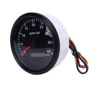 Qcwwy 110 Mm 4 3/8in Professional Design Tachometer of 4000 Rpm with One Meter for the Recreational Vehicle Boats Truck (Black Dial Silver Bezel CXA005)