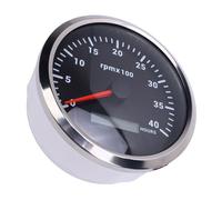 Qcwwy 110 Mm 4 3/8in Professional Design Tachometer of 4000 Rpm with One Meter for the Recreational Vehicle Boats Truck (Black Dial Black Bezel CXA005B)