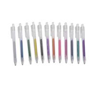 Qcwwy 12 Color Retractable Glitter Pens Set, 1.0mm No Skip Fine Tip Sparkly Pens Suitable for Office School Assignments Journaling Coloring Drawing