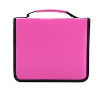 Qcwwy 120 Slots Pencil Case, Portable PU Leather Pencil Bag with Zipper and Handle Strap Suitable for Home Outdoor Work Gift to Student Friend Art Hobbyists Enthusiast Artist (Pink Red)