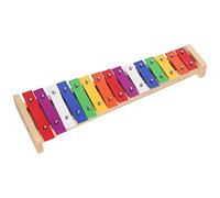 Qcwwy 15 Xylophone Toy for Key Children with 2 Maltets, Reproduction Instrument of Pedagogical Bell Made of Pine and Aluminum to Improve the Coordination Hands, Ideal for Young Children