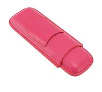 Qcwwy 2 Fingers Faux Leather Cigar Case Premium Soft Touch Travel Holder for Cutter Elegant Sewing Technology Lightweight Durable Men Household Goods (Pink)