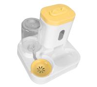 Qcwwy 2 in 1 Automatic Pet Feeder and Water Dispenser with Removable Parts for Cats Dogs Small Pets 1L Water 2L Food Transparent Window Easy Clean PP Material (Yellow)