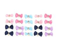 Qcwwy 20 Pcs Dog Hair Bows Polyester Cute Grooming Accessories for Dogs and Cats Fashionable Rubber Band Topknot for Puppies and Small Animals Dog Apparel