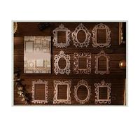 Qcwwy 20 Sheets Vintage Scrapbook Paper Frames, Embossed Hollow Photo Frame Borders for Junk Journal Crafting, Collage Embellishments, DIY Album Decor and Card Making Supplies (Type B)