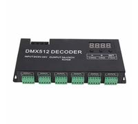 Qcwwy 24 Channel Decoder, Digital LED DMX512 Controller with Synchronization for Stage Lighting and Outdoor LED Projects