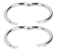 Qcwwy 2Pcs Carbon Steel Bull Cattle Nose Ring Smooth Anti Rust Easy to Use Automatic Locking for Farmers and Veterinarians Garden Breeding