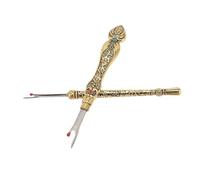 Qcwwy 2pcs Retro Seam Remover Knitting Tools Accessories Vintage Design 3D Pattern Mini Red Ball for Fabric Protection with Quick Stitch Removal for Needlework Leatherwork Crafts (Gold)
