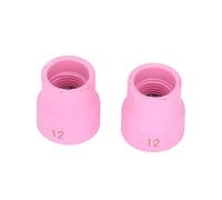 Qcwwy 2Pcs Welding Cup, 12 14 Ceramic Nozzle Accessory Set for WP9 17 18 20 25 26, with Plastic Box for Easy Storage (Roseate)