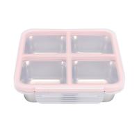 Qcwwy 304 Stainless Steel Lunch Box, Freezer Safe Portion Control Vessel Dishwasher Friendly Container Rust Proof Odor Resistant Lunch Pail for Travel and Work Adults (Red)