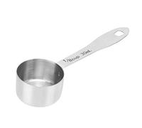Qcwwy 30ml Stainless Steel Coffee Scoop, Round Measuring Spoon with Ergonomic Handle Non Slip Dishwasher Safe Reusable Tablespoon for Kitchen Consistent Brewing 5.5x1x1.7in