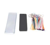 Qcwwy 30Pcs Blank Bookmarks Craft Kit, Paper Bookmark Set with Pre Drilled Holes and Tassels for Personalized Coloring and DIY Projects (Black)