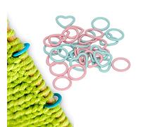 Qcwwy 32 Pcs Knitting Stitch Marker, Metal Locking Crochet Stitch Holder Reusable Round Heart Shape Craft Tools Set with Polished Surface for Hand Knitting Yarn Supplies