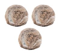Qcwwy 3pcs Cat Toy Balls, Faux Fur 8cm Catnip Filled Fluffy Soft Washable for KICKing Chasing Pouncing Indoor Exercise Multi Cat Home Realistic Prey Texture, Reinforced Stitching