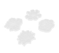 Qcwwy 4pcs Coaster Mold Crafting Tools Silicone with Mirror Effect for Making Decorations Resin Art Gifts 4pcs Coaster Mold Unique Flower Design Crafts