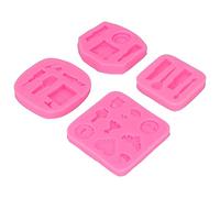 Qcwwy 4Pcs Makeup Tools Silicone Crafting Tools Nonstick Reusable Baking for Cake Bread Chocolate with Fashionable Design for Desserts 4Pcs Makeup Silicone Food Grade Crafts