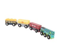 Qcwwy 4pcs Mini Trains Wooden Trains Set for Young Children for 3 Years, Improves Logical Learning Through the Game